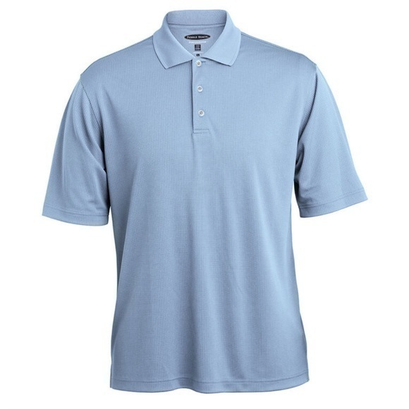 Men’s Pebble Beach Grid Texture Polo Top Short Sleeve